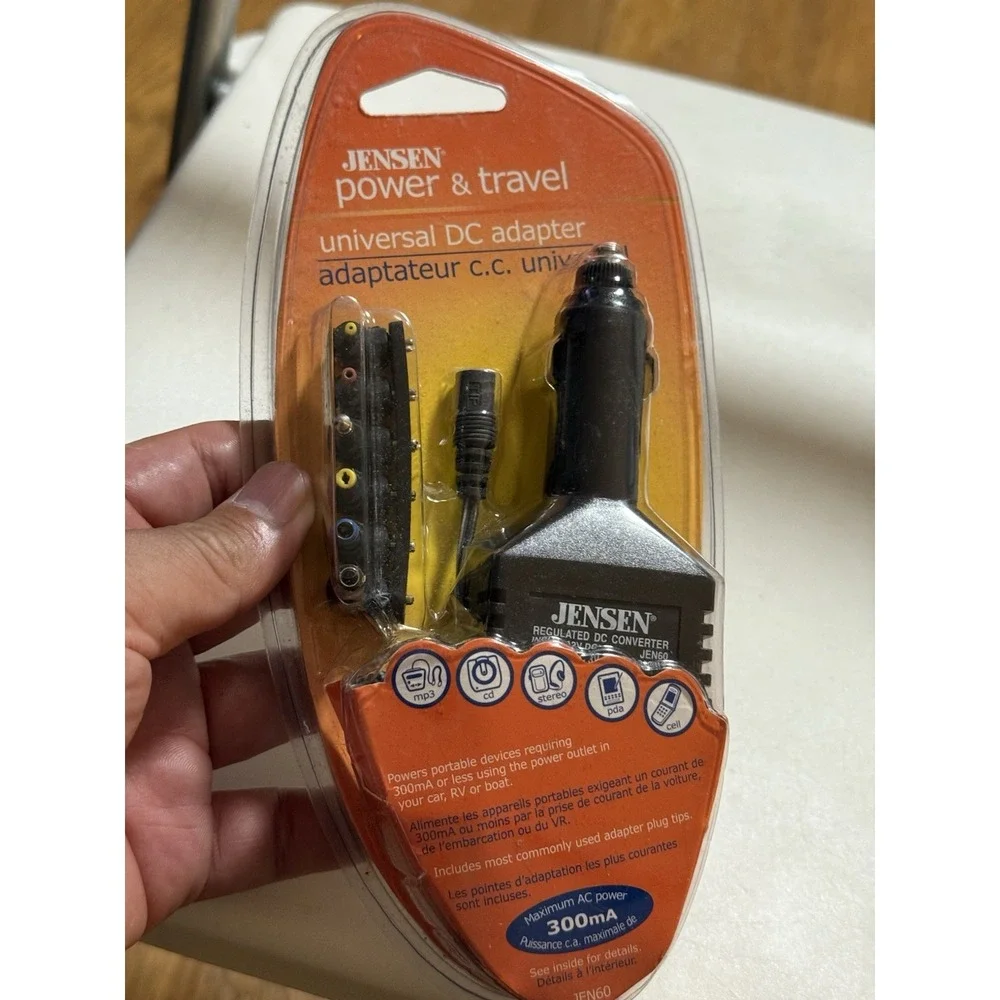 Jensen Power and Travel Universal DC Adapter Car Brand New Sealed Package